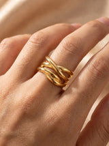 Scale/Size · Anillo Geométrico Ajustable · Dorado
