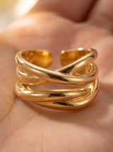 Macro Detail · Anillo Geométrico Ajustable · Dorado