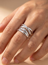 Scale/Size · Anillo Geométrico Ajustable · Plateado